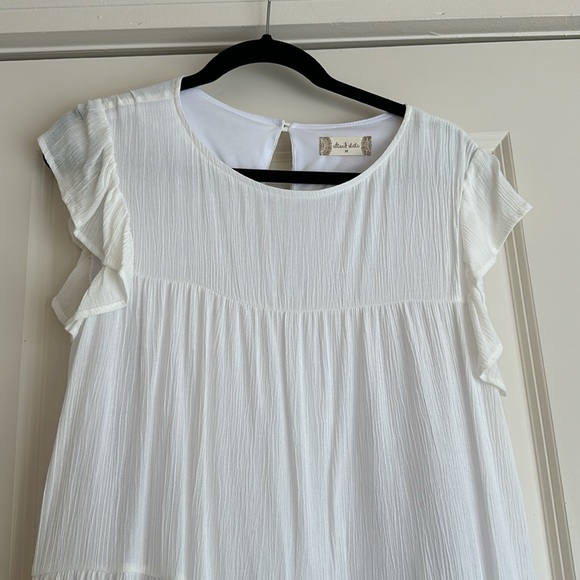 Altar’d State White Tiered Capped Sleeve Dress - Picture 3 of 3